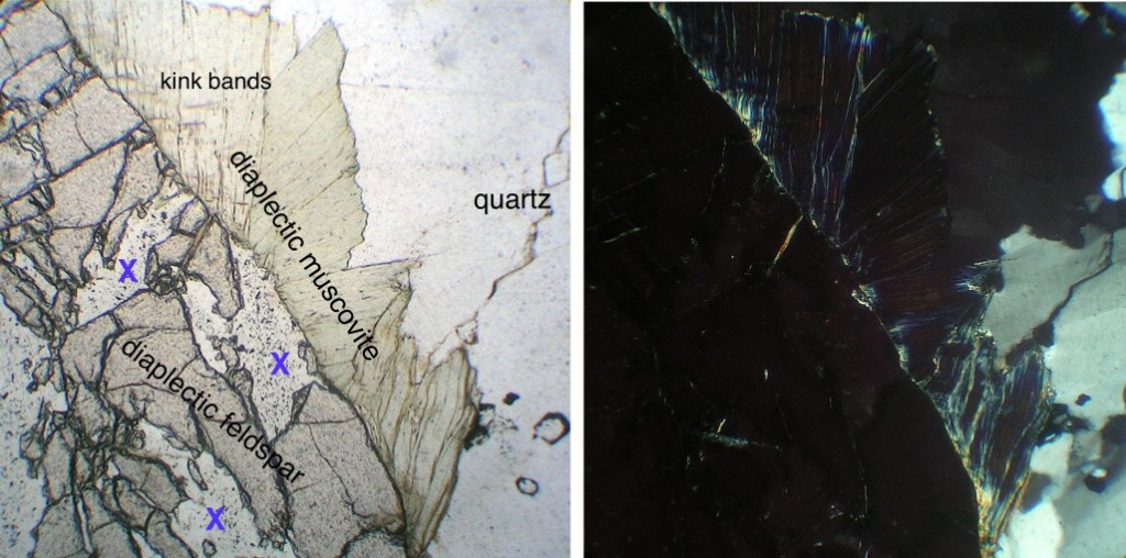 shocked quartzite cobble from 001 crater Chiemgau impact diaplectic muscovite glass
